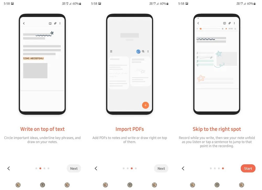 Ứng dụng Samsung Notes có thể nhập các tệp PDF, chú thích chúng và ghi lại âm thanh trong khi ghi chú